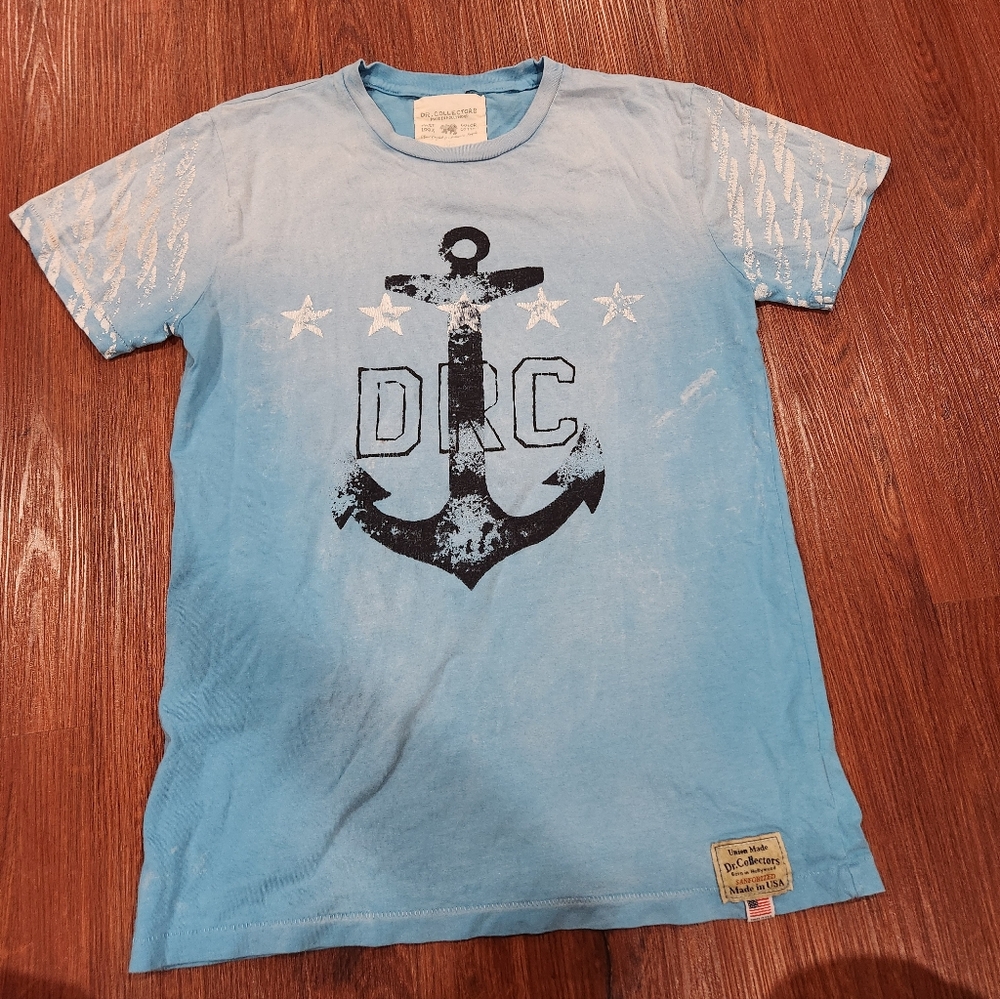 Dr. Collectors Blue Cotton T-Shirt Anchor DRC Sanforized